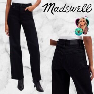 Madewell Jeans Women's 25 The Perfect Vintage Wide Leg Black High Rise Straight